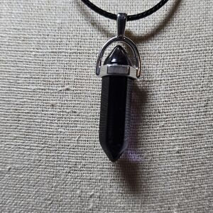 Deep Purple Crystal Pendant 18" Necklace Lobster Claw Clasp TB74